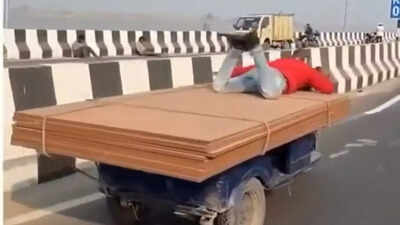 E-rickshaw driver’s daredevil act on flyover leaves internet stunned