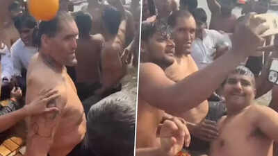 The Great Khali takes a holy dip at Maha Kumbh Mela; Fans recall his Bigg Boss 4 days