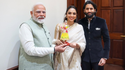 Sobhita Dhulipala drapes a classic Chanderi silk saree for meeting with Prime Minister Narendra Modi