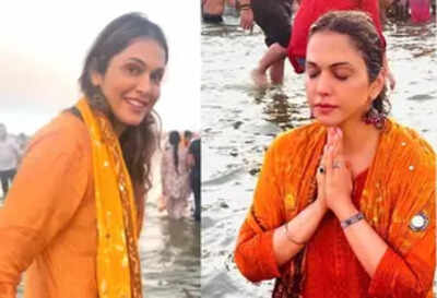 Isha Kopikar takes dip in divine waters of Maha Kumbh: Embracing faith, blessings together
