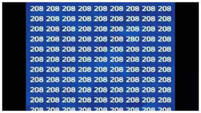 Optical illusion: Only those with sharp vision can spot the odd "280" hidden among a sea of identical "208s"