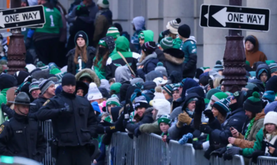 Philadelphia Eagles Fan Vomits During Eagles Victory Parade