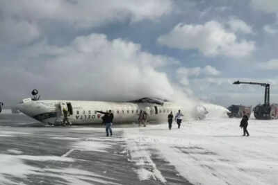 Viral: Survivor films upside-down evacuation video from airplane crash in Canada's Toronto airport