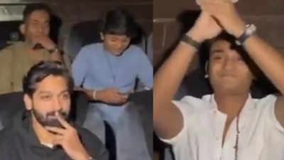 Dhanush's sons Yatra and Lingaa join 'Nilavukku En Mel Ennadi Kobam' team for the film's FDFS in Chennai
