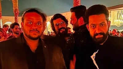 Jr NTR, Ram Charan, and Naga Chaitanya make a rare appearance in a picture from an Abu Dhabi wedding; Netizens react