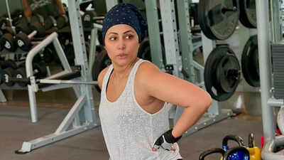 Breast cancer fighter Hina Khan hits the gym post a major surgery; writes ‘It’s hard to keep going’