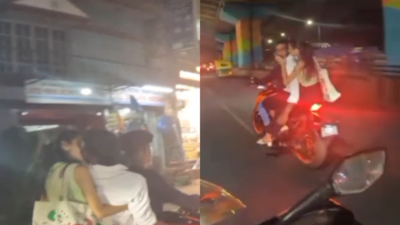 Kissing trouble: Duo on pillion gets intimate on Bengaluru, biker pays up; video goes viral