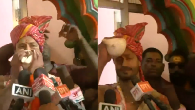 Watch: Actor Vidyut Jammwal blows conch shell, celebrates Holi at Shri Dwarkadhish temple in Mathura