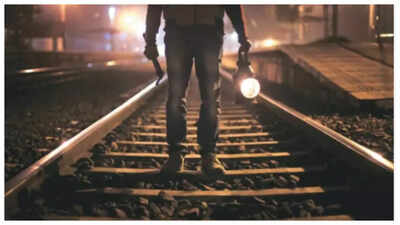 This man slipped and fell into a gap on the railroad, and a train ran over him: he however, survived to tell his story