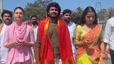 Gautham Raju, Dilruba team offer prayers at Sri Venkateswara Swamy Temple in Tirupati