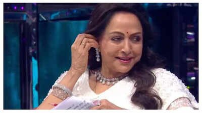 Hema Malini spotted with a script on Indian Idol 15 set, sparking reactions from viewers