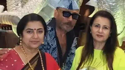 Jackie Shroff steps out for dinner with actress of his debut film, Meenakshi Seshadri, Poonam Dhillon