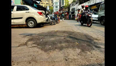Roads bear the scar: Holika Dahan damages top layer at many spots