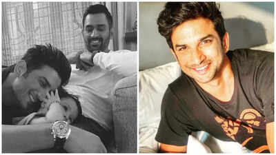 When real MS Dhoni and reel Mahi aka Sushant Singh Rajput featured in a monochromatic pic with the cricketer's little angel Ziva
