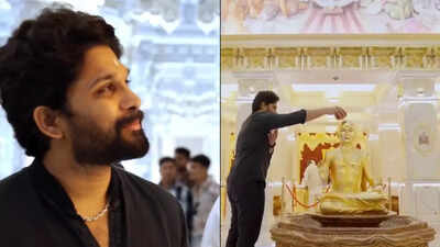Allu Arjun visits BAPS Hindu Mandir in Abu Dhabi after the success of 'Pushpa 2'