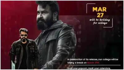 ‘L2: Empuraan' mania: Bengaluru college declares holiday, treats students to free FDFS!