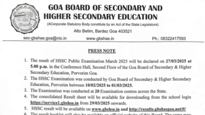 Goa HSSC Result 2025 to be declared tomorrow, check details here