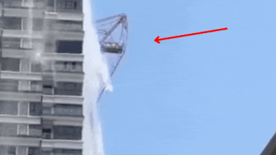 Bangkok earthquake: Intense footage captures crane snapping in half and plunging off high-rise