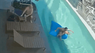 Video captures terrifying moment earthquake jolts rooftop pool with people in it in Thailand