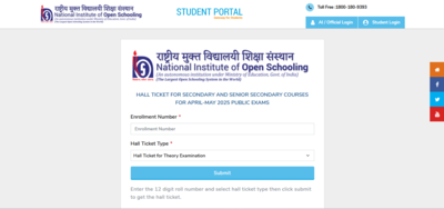 NIOS admit card 2025 released for Class 10, 12 at nios.ac.in: Direct link to download hall tickets here