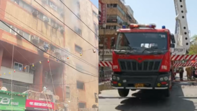 Noida shopping complex fire: 18 injured; 1 stairway blocked by blaze, another locked, many jumped from windows