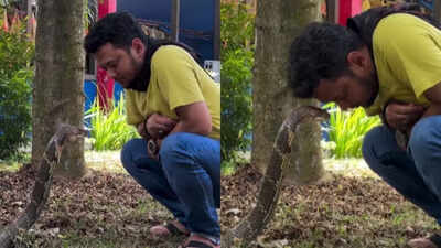 Watch | Man’s fearless cobra encounter goes viral, with millions on Instagram praising his ‘positive aura’