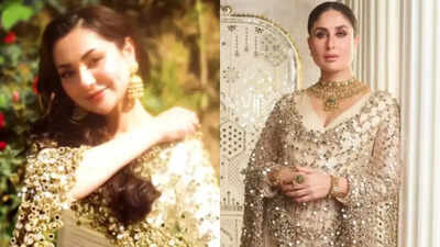 Hania Aamir vs Kareena Kapoor Khan: Who wore the mirror jaal dupatta better?