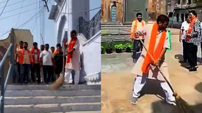 BJP MLA cleans ASI-protected Alamgir mosque in Kashi, Muslims object