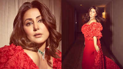 Hina Khan serves fresh glamour in a show-stopping red gown