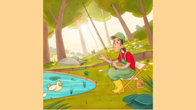Optical Illusion: Can you find the fisherman's hidden fishing hook in 6 seconds?