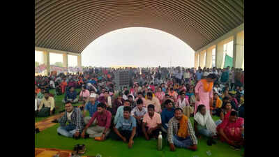 Temporary govt staff protest in demand of job regularisation