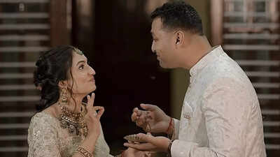 Seetha Rama actress Vaishnavi Gowda gets engaged to an Indian Air Force Officer Ankool Mishra in a dreamy ceremony