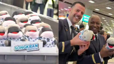 Thai airport offers Moo Deng-themed dolls to the tourists during Songkran festival - Watch