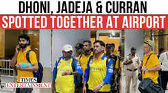 Dhoni, Jadeja & Curran Spotted Together at Airport