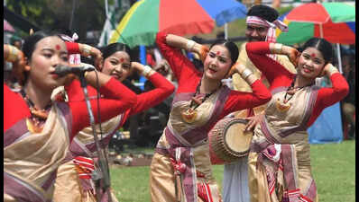 Dhol, pepa, gogona keep Bihu spirit up