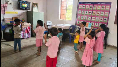 Electricity lights up TV screens in Nashik’s anganwadis, more children & mothers drop in to learn