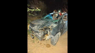 Trader killed, two hurt as car hits camel on NH-68