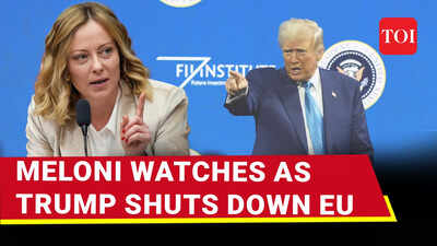 Trump Says 'No Rush' To End Tariffs On EU In Front Of Meloni At The White House Meeting
