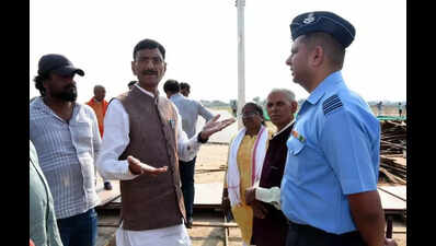 School students await Surya Kiran’s display of aerial show tomorrow