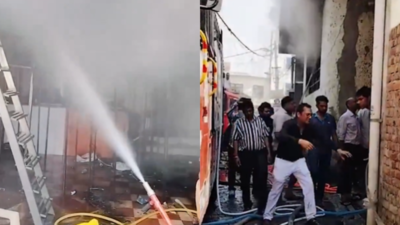 Fire breaks out in hardware shop basement in Haryana