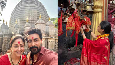 Jyotika’s red saree moment at the Shakti Peethas is ethnic elegance at its finest