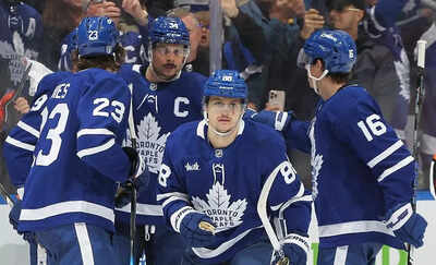 William Nylander reacts after a controversial hit on John Tavares in the Maple Leafs’ game 1 victory