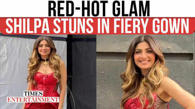 Bold & Beautiful: Shilpa Shetty's Flame-Coloured Fit At Filmcity