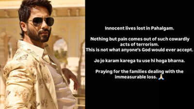 Shahid Kapoor says 'nothing but pain comes out of such cowardly acts' on the Pahalgam attack