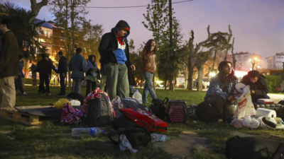 Istanbul residents spend the night outdoors after a strong earthquake and aftershocks