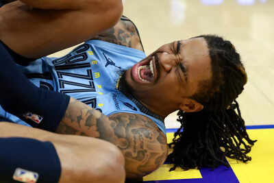 Ja Morant limps off court after scary fall during Oklahoma City Thunder vs Memphis Grizzlies