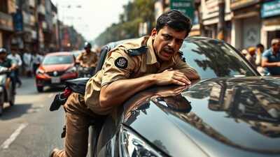 On suspicion, Delhi cop approaches car for check; gets dragged on bonnet as accused tries to flee