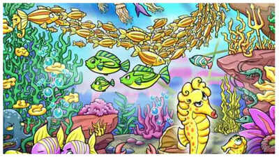 Optical illusion: Only a highly observant person can help this seahorse find her baby in under 10 seconds!