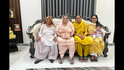 In Haryana’s Hisar, 5 generations under one roof: From great-great grandma to Canadian newborn