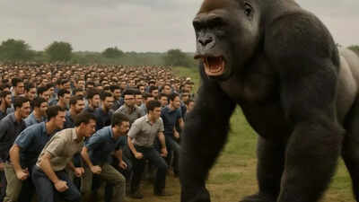 100 men VS 1 gorilla: Netizens debate who would win the fight
